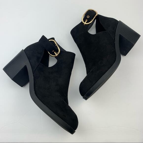 Topshop Berlin Block Heel Ankle Booties Black - Picture 3 of 5